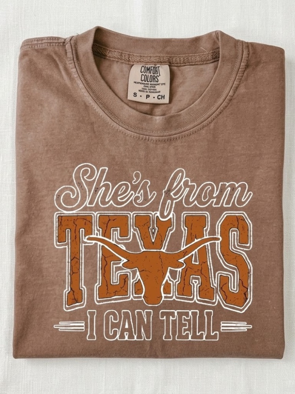 Comfort Colors She's From Texas I Can Tell Tee | Southern Girl Gift Western Tee